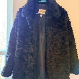 Forever 21 Black Faux Fur Coat